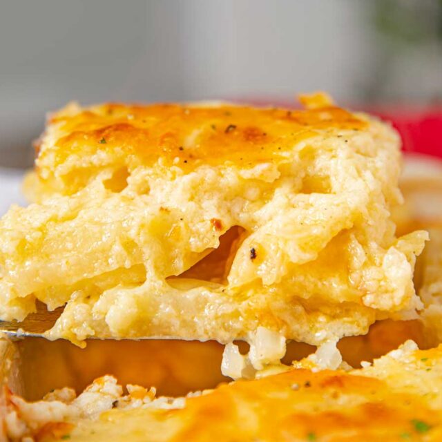 Potatoes on spatula