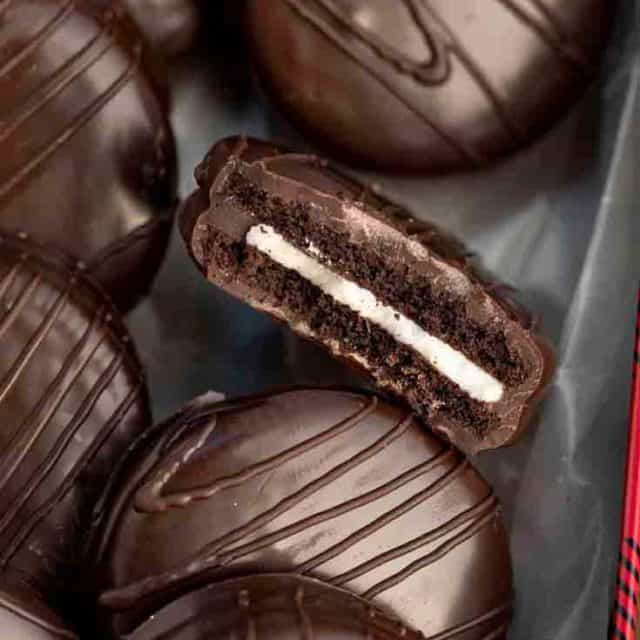 cookies covered in chocolate