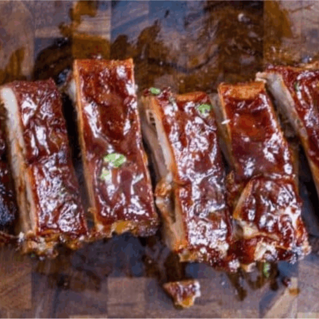 Aerial view of ribs, cut up