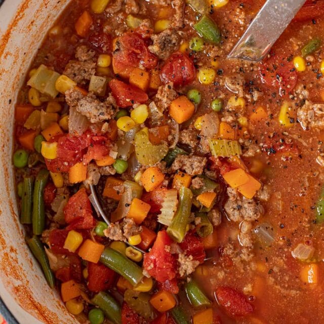 Hamburger Soup in pot