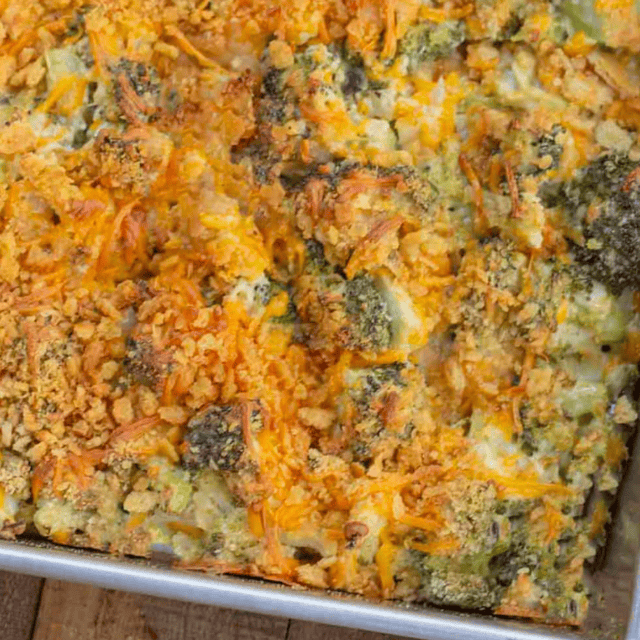 close up of veggie casserole