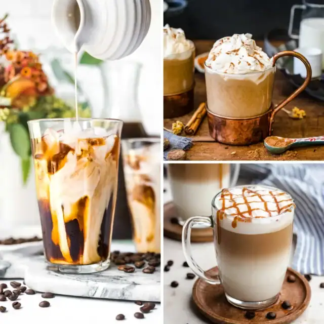 3-image collage of homemade coffee recipe