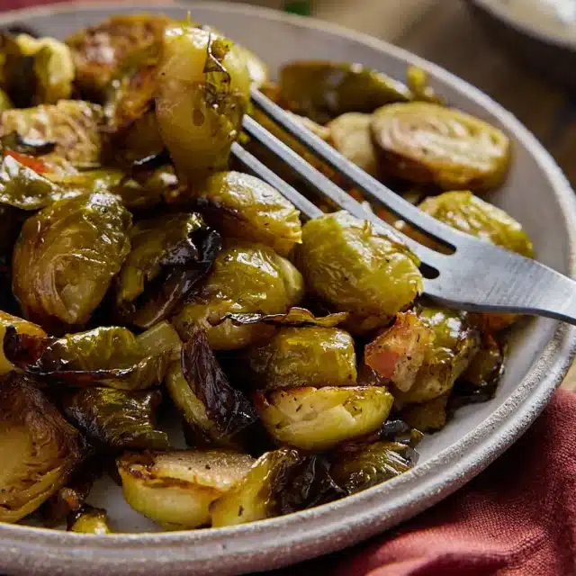 Bacon and grilled sprouts.